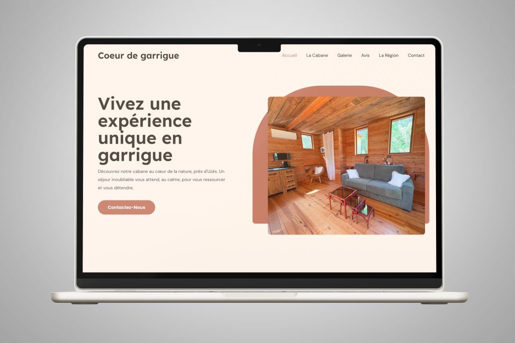 mockup site web Coeur de Garrigue